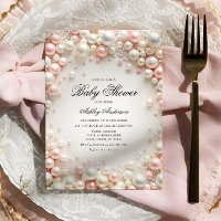 Rosa und weiße Perlen mit Diamond Baby Dusche