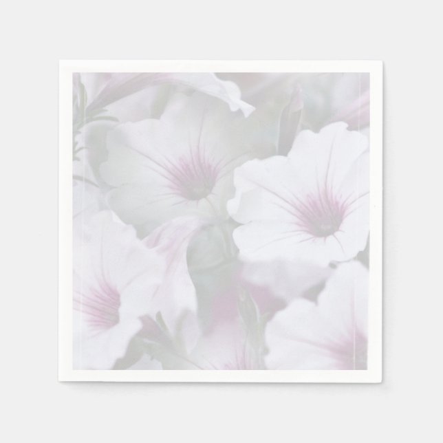 Rosa und weiße Petunien Serviette (Vorderseite)