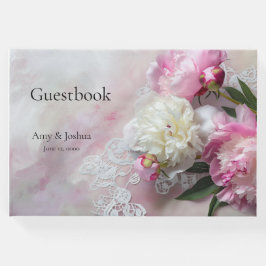 Rosa und weiße Pfannkuchen im SpitzenGuest Book Gästebuch