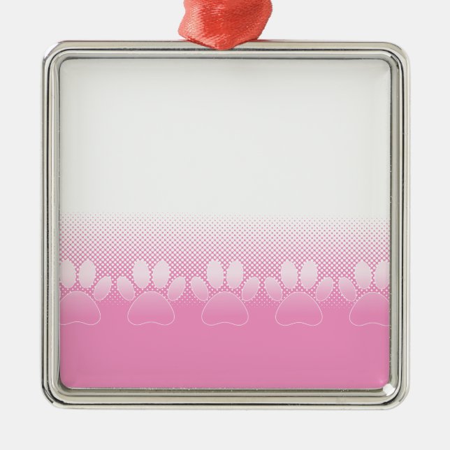 Rosa und weiße Pfeifen mit Zeitungspapier-Hintergr Silbernes Ornament (Vorne)