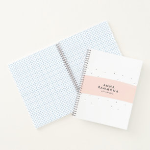 Rosa und weiße Pinselstriche minimalistisches Desi Notizbuch