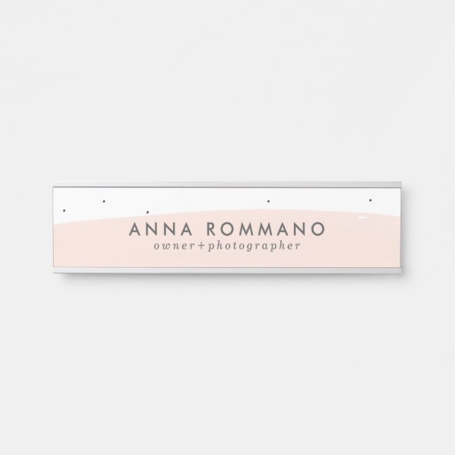 Rosa und weiße Pinselstriche Türschild (Vorderseite )