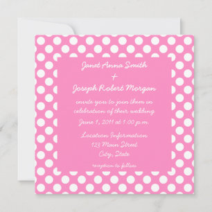 Rosa und weiße Polka Dot Einladung Hochzeit