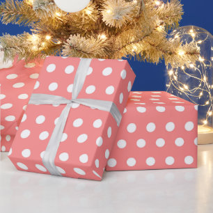 Rosa und weiße Polka-Dot Geschenkpapier