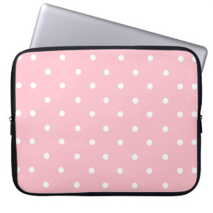 Rosa und weiße Polka-Dot Laptopschutzhülle