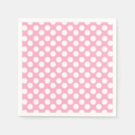 Rosa und weiße Polka Dot Paper Napkin Serviette