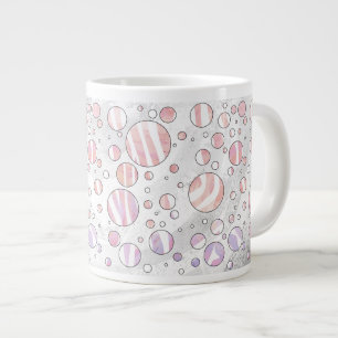 Rosa und weiße Polka Dot Zebra Jumbo-Tasse