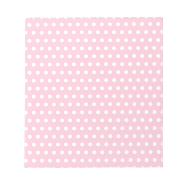 Rosa und weiße Polka Dots Muster. Notizblock (Vorderseite)