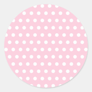 Rosa und weiße Polka Dots Muster. Runder Aufkleber