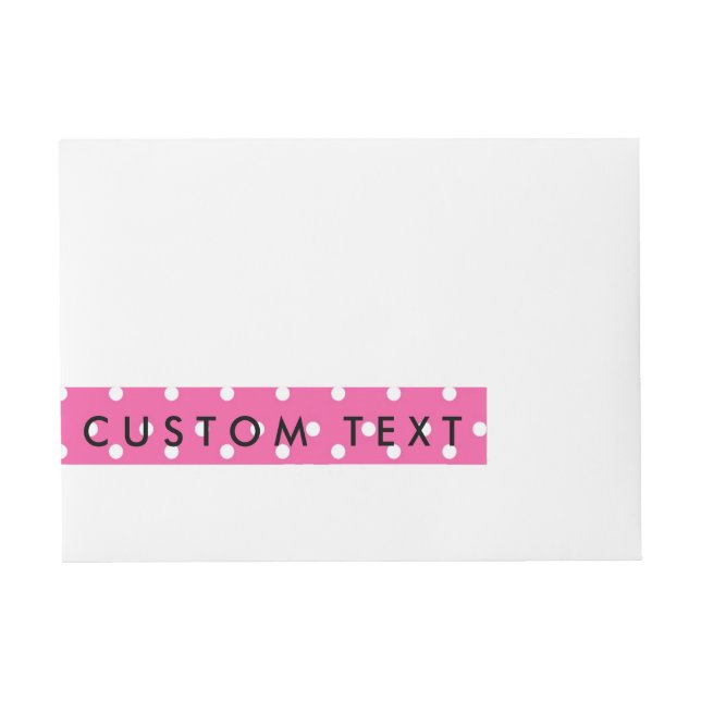 Rosa und weiße Polka-Dots umkreisen Labels Rundum-Adressaufkleber (Vorderseite)