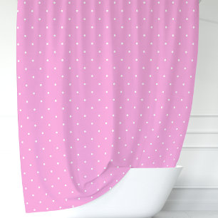 Rosa und weiße Polka-Punkte Duschvorhang