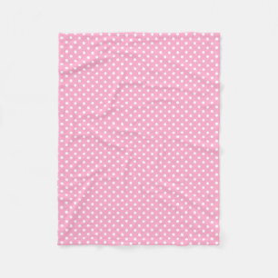 Rosa und weiße Polkapunktmuster-Fleecedecke Fleecedecke