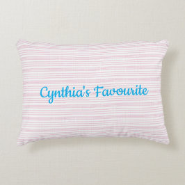 Rosa und weiße Quadrate in Streifen Dekokissen