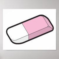 Rosa und weiße Radiergummi