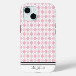Rosa und weiße Raute Custom Samsung Case-Mate iPhone Hülle