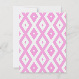 Rosa und weiße Rautenmuster RSVP Karte