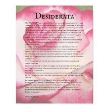 Rosa und Weiße Rose und Desiderata Gedicht