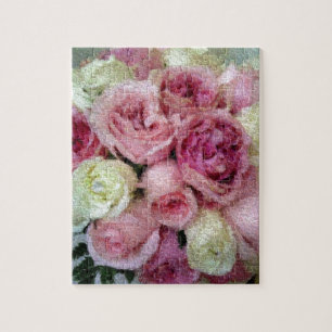 Rosa und Weiße Rosen Puzzle