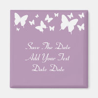 Rosa und weiße Schmetterlinge speichern das Datums