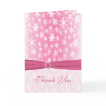 Rosa und weiße Schneeflocken Danke Karte