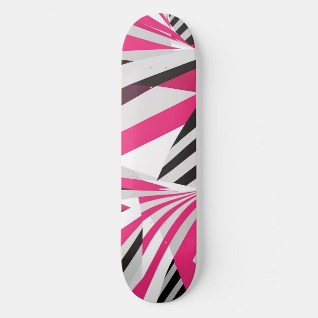 Rosa und weiße Skateboard für Mädchen (Vorderseite)