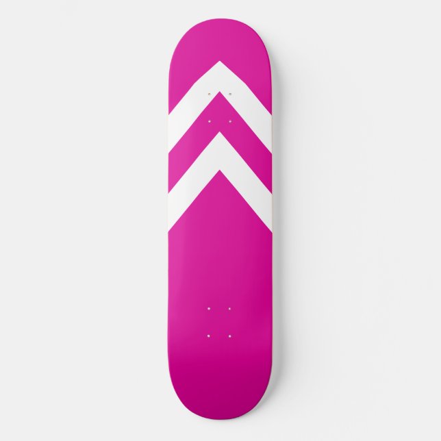 Rosa und weiße Sparren-Skateboard-Plattform Skateboard (Vorderseite)