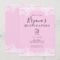 Rosa und weiße Spitze Elegante Quinceañera