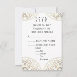 Rosa und weiße Spitzen-Hochzeit R.S.V.P RSVP Karte
