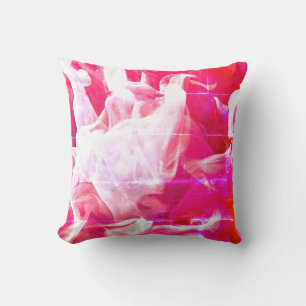 Rosa und weiße Splash Paint Throw Kissen