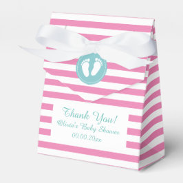 Rosa und weiße Streifen Babydusche Gastgeschenk Geschenkschachtel