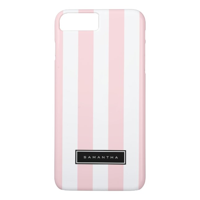 Rosa und weiße Streifen Case-Mate iPhone Hülle (Rückseite)
