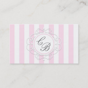 Rosa und Weiße Streifen Chic Boutique Visitenkarte