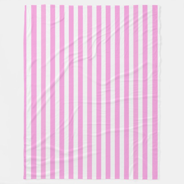 Rosa und weiße Streifen Fleecedecke (Vorderseite)