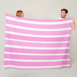 Rosa und weiße Streifen Fleecedecke