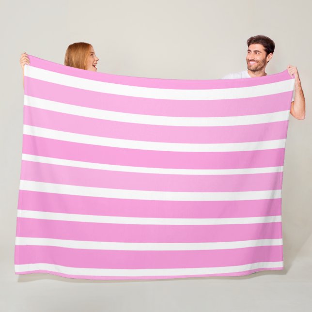 Rosa und weiße Streifen Fleecedecke (Beispiel)