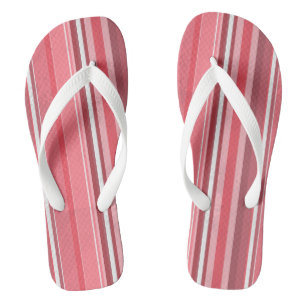 Rosa und weiße Streifen Flip Flops