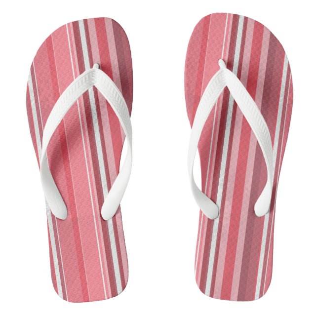Rosa und weiße Streifen Flip Flops (Fußbett)
