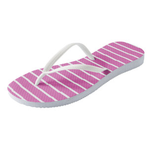 Rosa und weiße Streifen Flip Flops