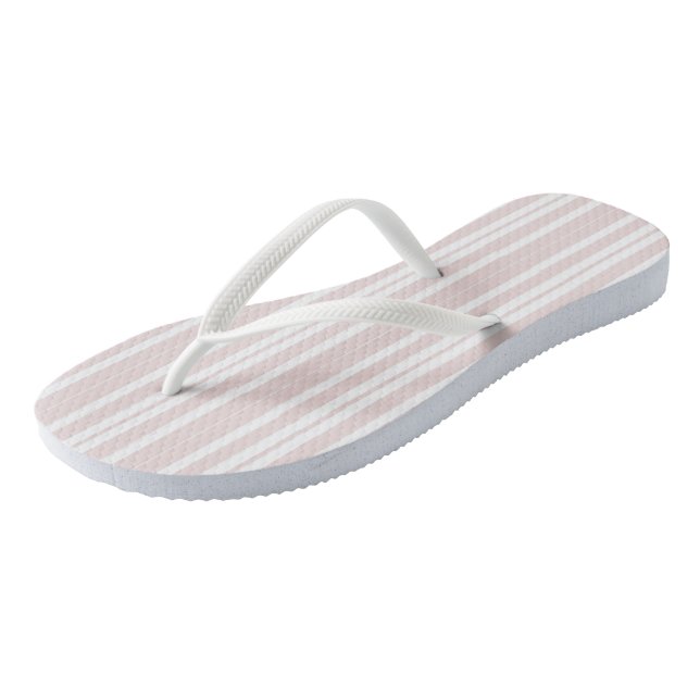 Rosa und weiße Streifen Flip Flops (Schrägansicht)