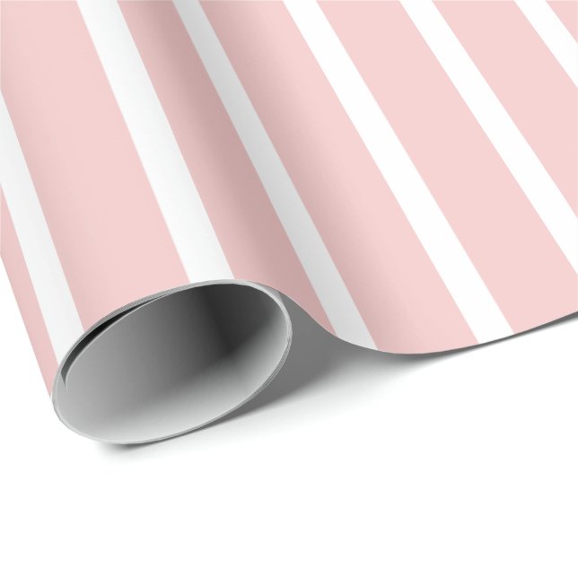 Rosa und weiße Streifen Geschenkpapier (Rolleneckpunkt)