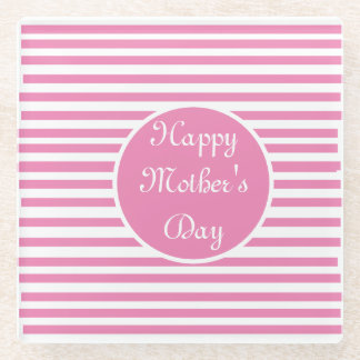 Rosa und weiße Streifen Glasuntersetzer