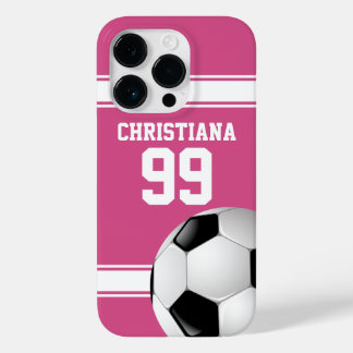 Rosa und weiße Streifen Jersey Fußball Case-Mate iPhone 14 Pro Hülle