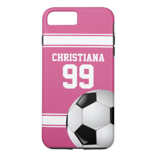 Rosa und weiße Streifen Jersey Fußball Case-Mate iPhone Hülle