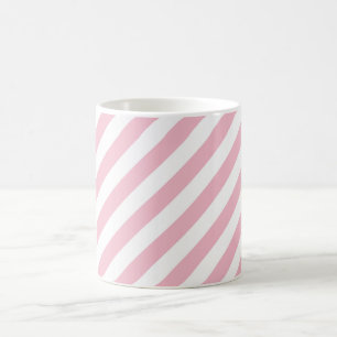 Rosa und Weiße Streifen Kaffeetasse