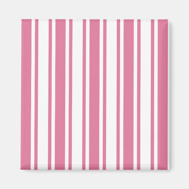 Rosa und weiße Streifen Magnet (Vorne)