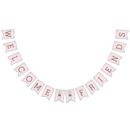 Rosa und weiße Streifen mit Weckglas-Babyparty Wimpelkette