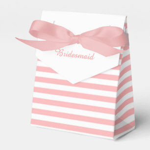 Rosa und weiße Streifen personalisiertes Hochzeits Geschenkschachtel