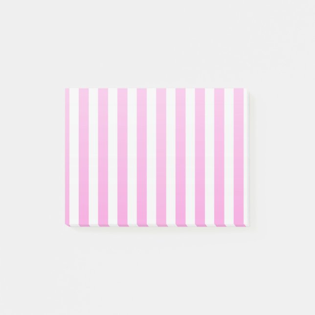 Rosa und weiße Streifen Post-it Klebezettel (Vorderseite)