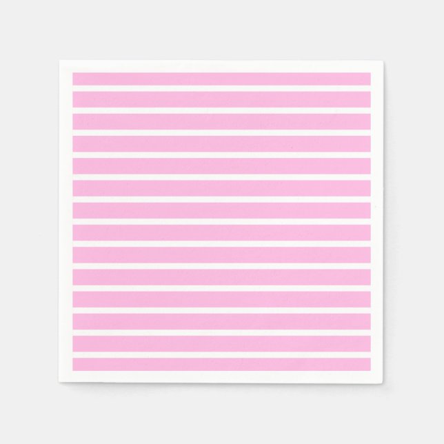 Rosa und weiße Streifen Serviette (Vorderseite)