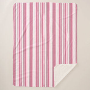 Rosa und weiße Streifen Sherpadecke